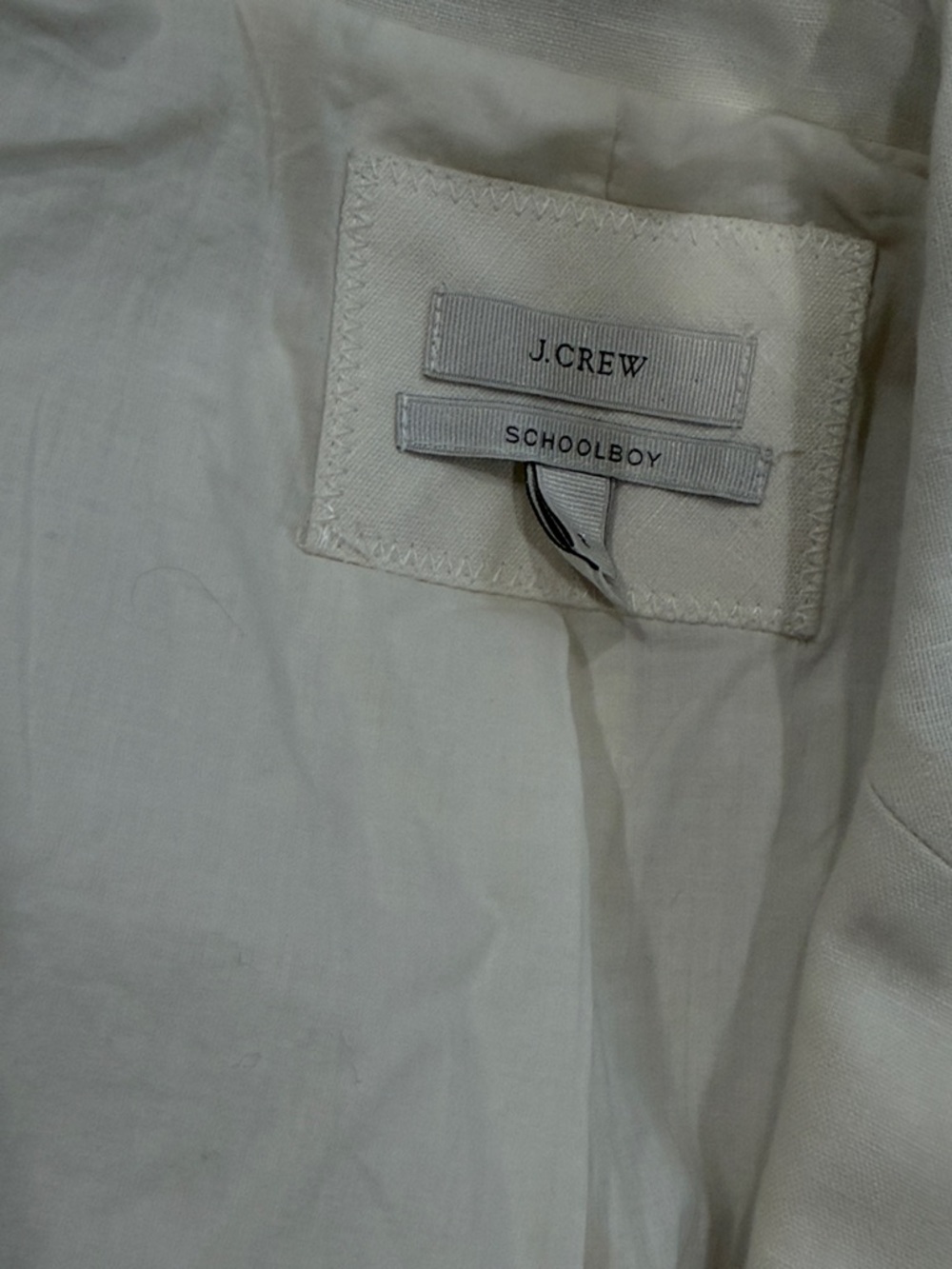 J.Crew Linen Blazer Ivory Cream Tailored Jacket Size 2 Classic Preppy - Picture 8 of 13